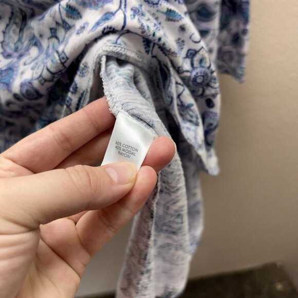 J. Jill Blue and White Floral Blouse - Picture 3 of 5